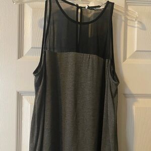 Elizabeth and James Black and Charcoal Mesh Yoke Tank - very cute!